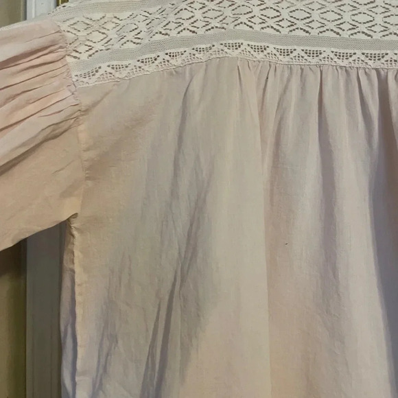 Levi’s Lt Pink Long Sleeve Boho Light Weight Cotton Shirt Sz L - Picture 6 of 8